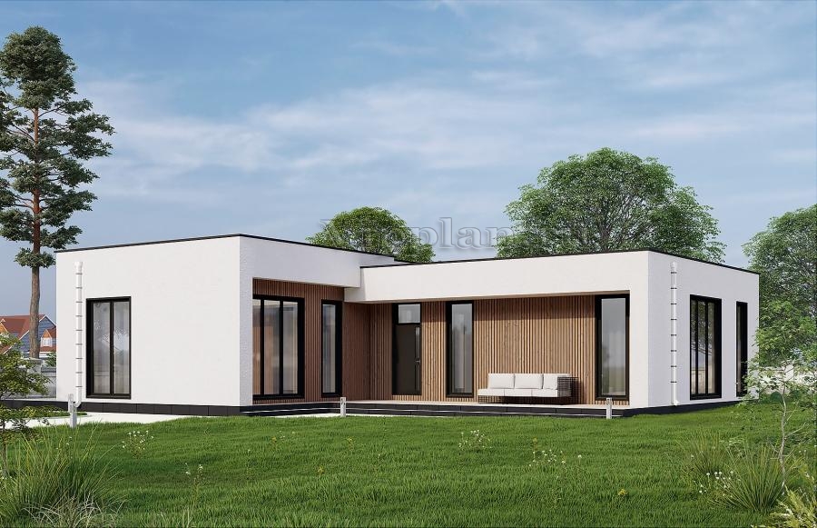 Одноэтажный дом с тремя спальнями в современном стиле