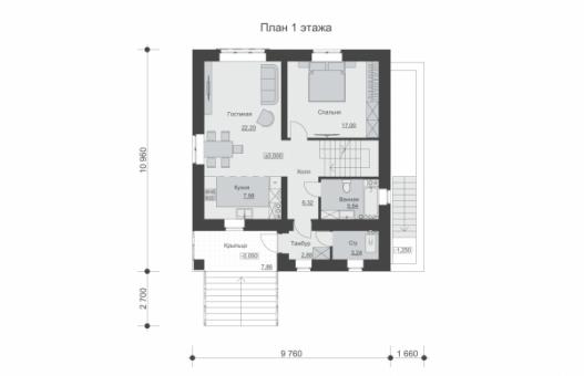 Двухэтажный дом с подвалом, балконом и четырьмя спальнями